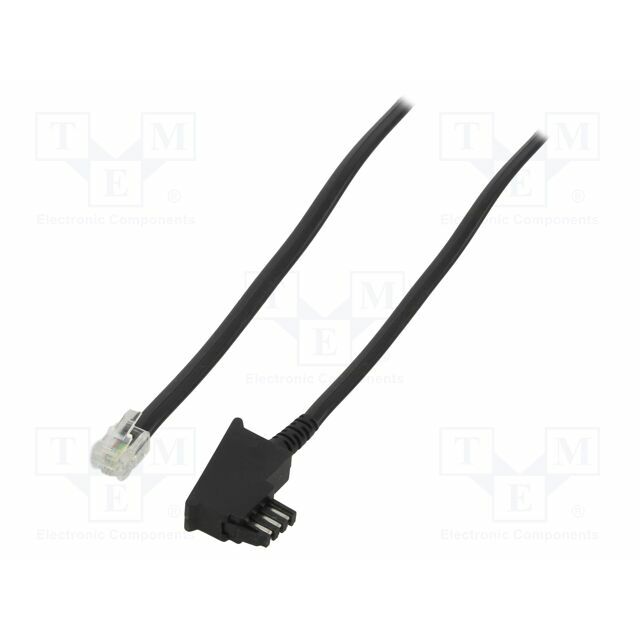 Cable: telephone; RJ11 plug,TAE F