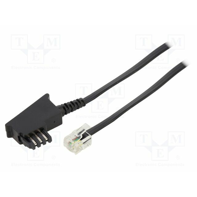 Cable: telephone; RJ11 plug,TAE F