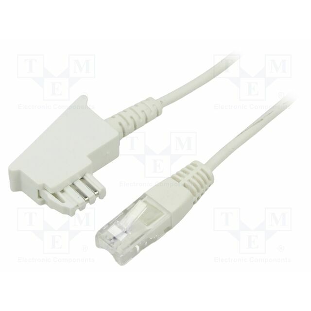 Cable: telephone; RJ45 plug,TAE F
