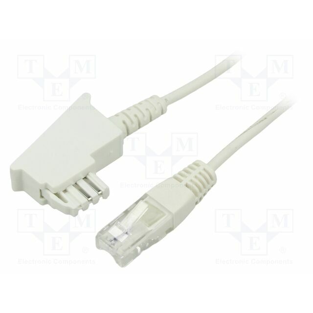 Cable: telephone; RJ45 plug,TAE F
