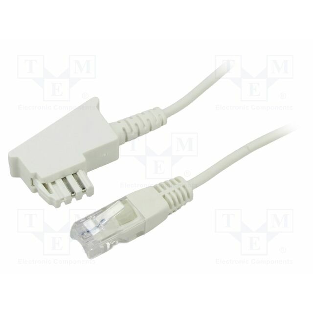 Cable: telephone; RJ45 plug,TAE F