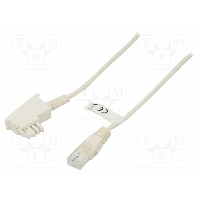 Cable: telephone; RJ45 plug,TAE F