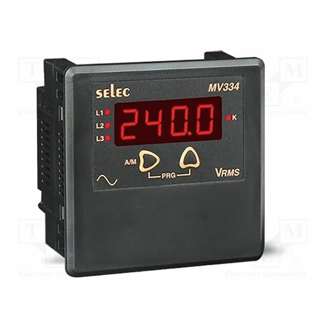SELEC Voltmeter; digital,mounting; VAC: 11÷300V
