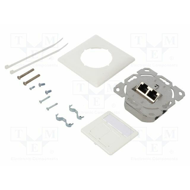 Wall socket; white; RJ45 socket x2