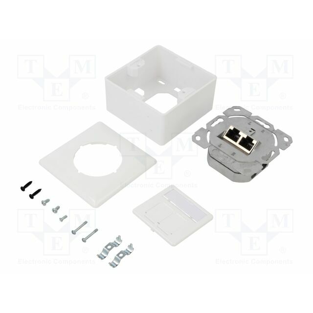 Wall socket; white; RJ45 socket x2