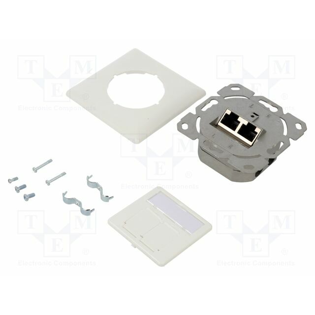 Wall socket; white; RJ45 socket x2