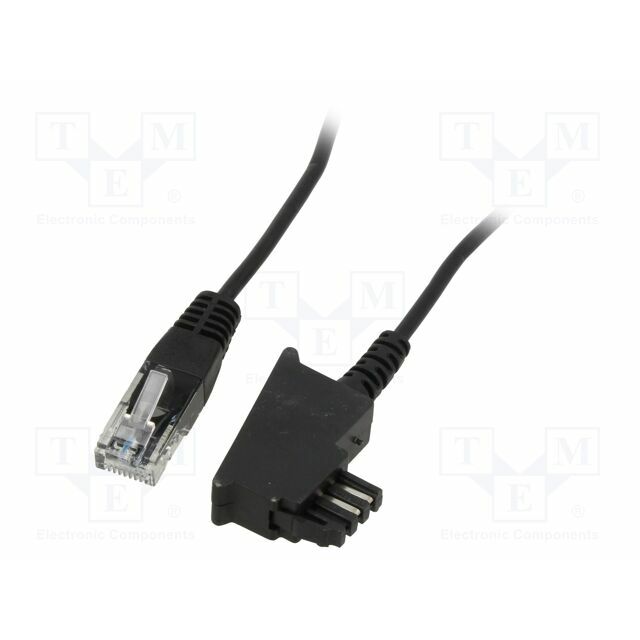 Cable: telephone; RJ11 plug,TAE F