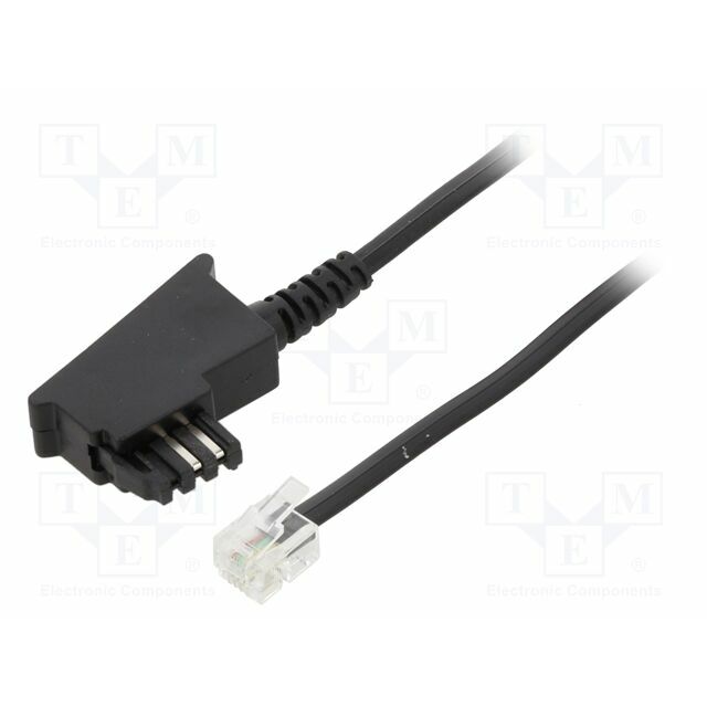 Cable: telephone; RJ11 plug,TAE F