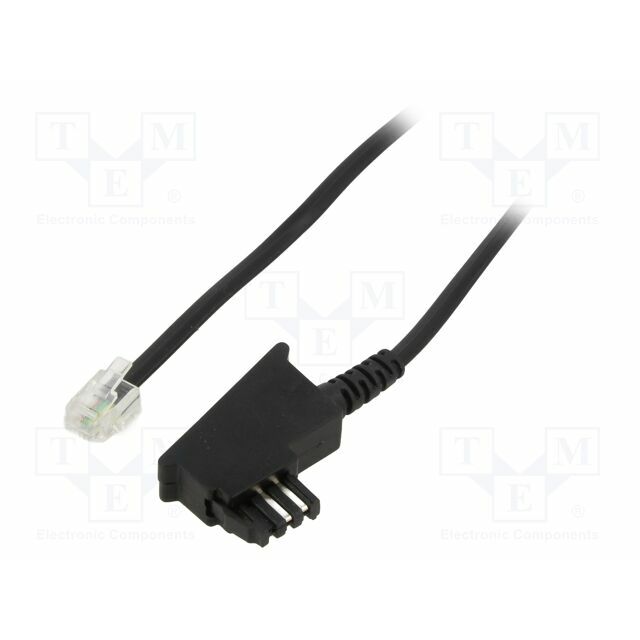 Cable: telephone; RJ11 plug,TAE F