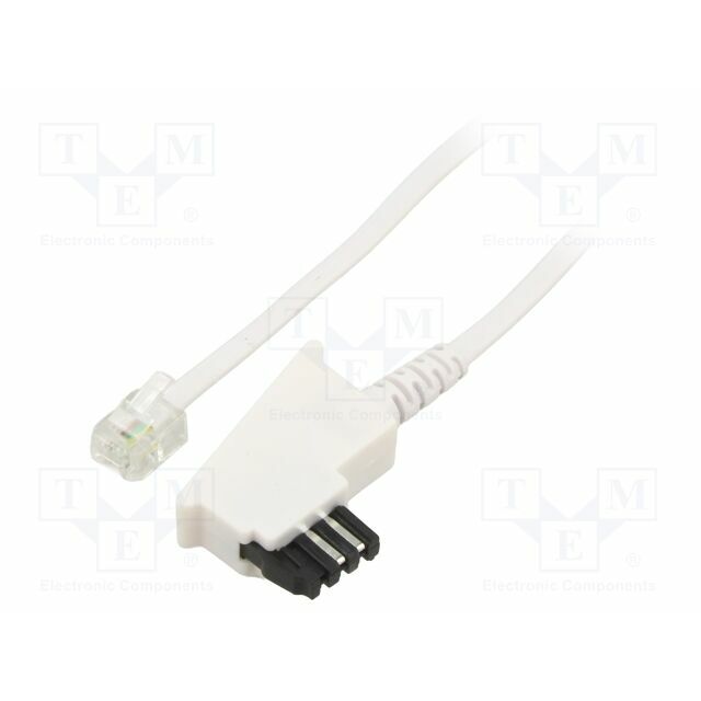 Cable: telephone; RJ11 plug,TAE F