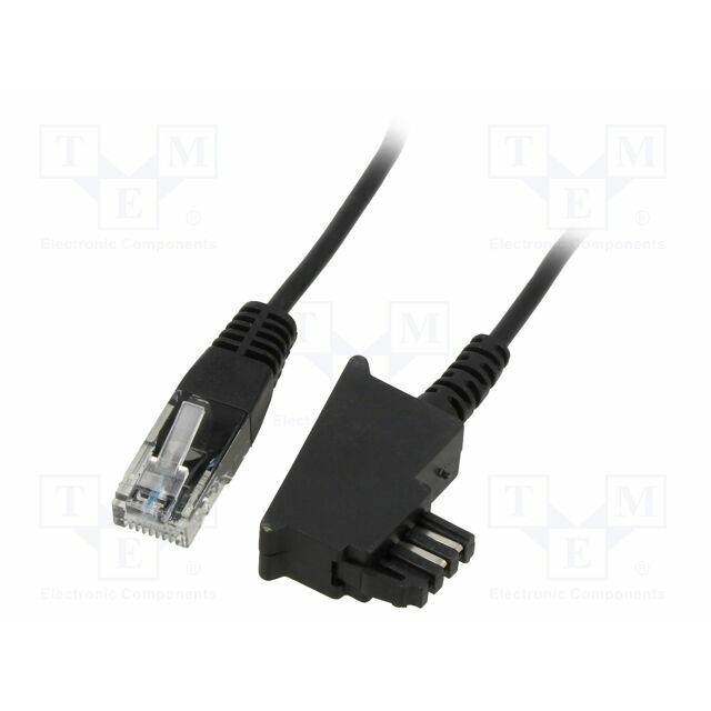 Cable: telephone; RJ45 plug,TAE F