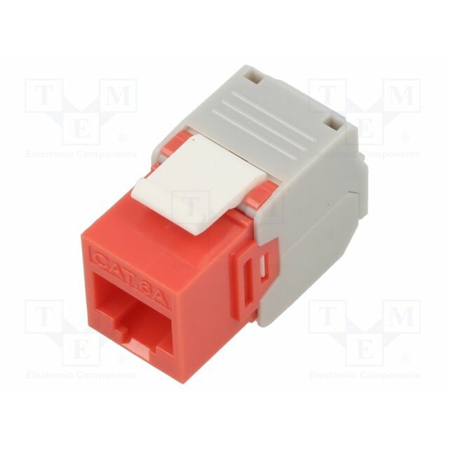 RJ45 module; Keystone; RJ45 socket; red