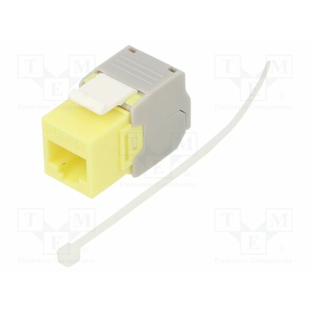RJ45 module; Keystone; RJ45 socket; yellow