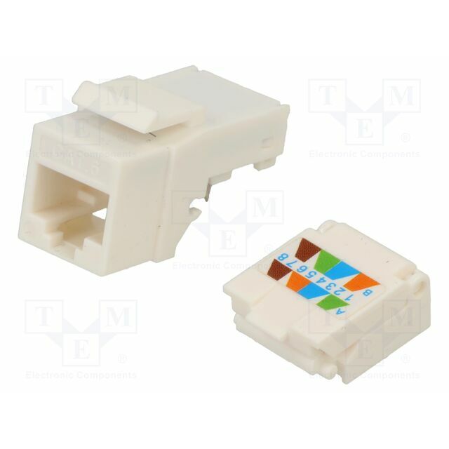 RJ45 module; Keystone; RJ45 socket; white