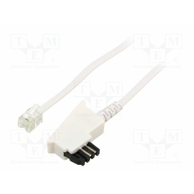 Cable: telephone; RJ11 plug,TAE F