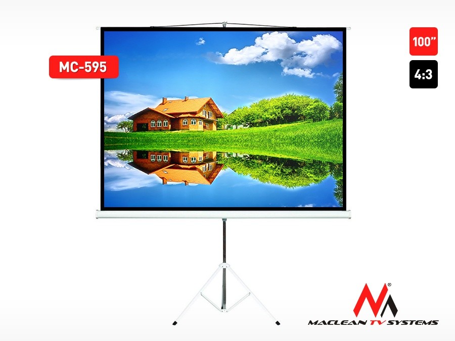 MACLEAN Projector screen 100`` / portable/