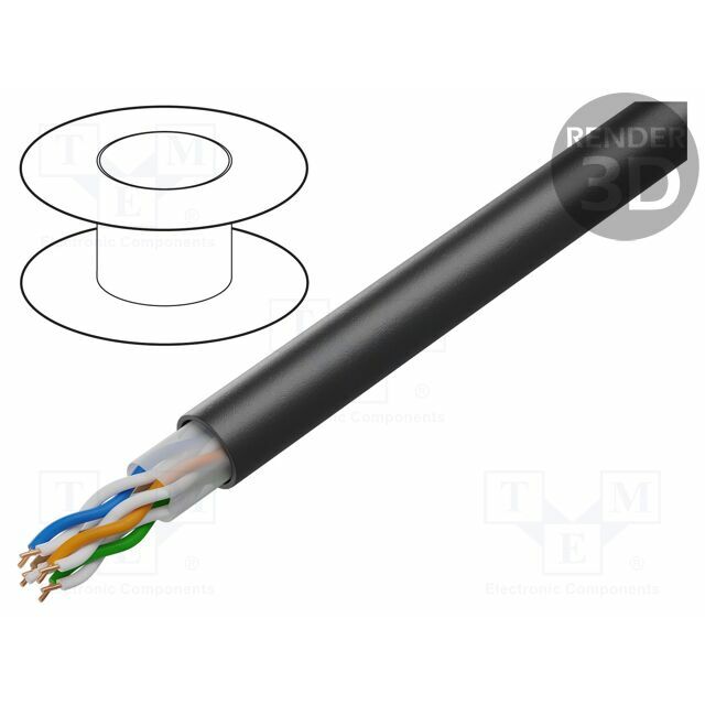 Wire; BiTLAN; U/UTP; Cat 6; 4x2x23AWG