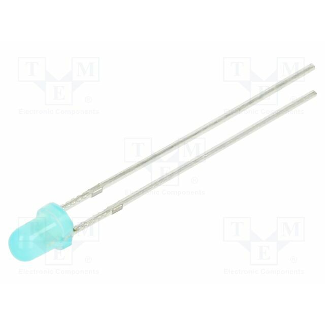 BIVAR LED; blue; 3mm; 10mcd; 35°
