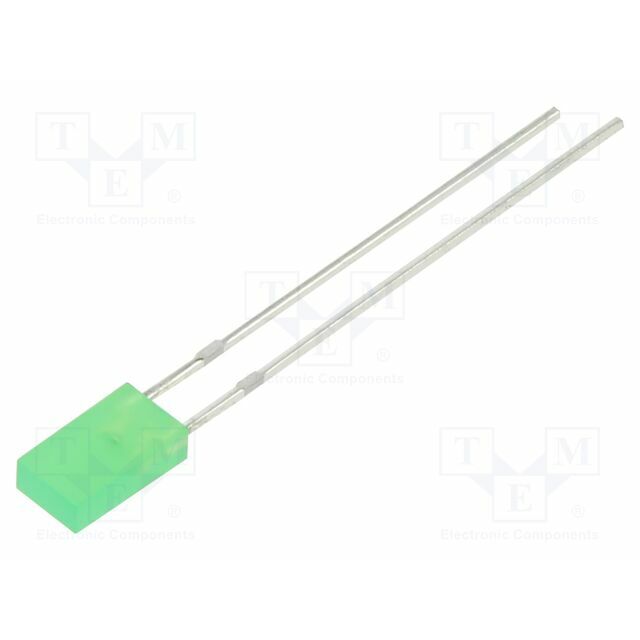 BIVAR LED; green; 2x4mm; 8mcd; 120°