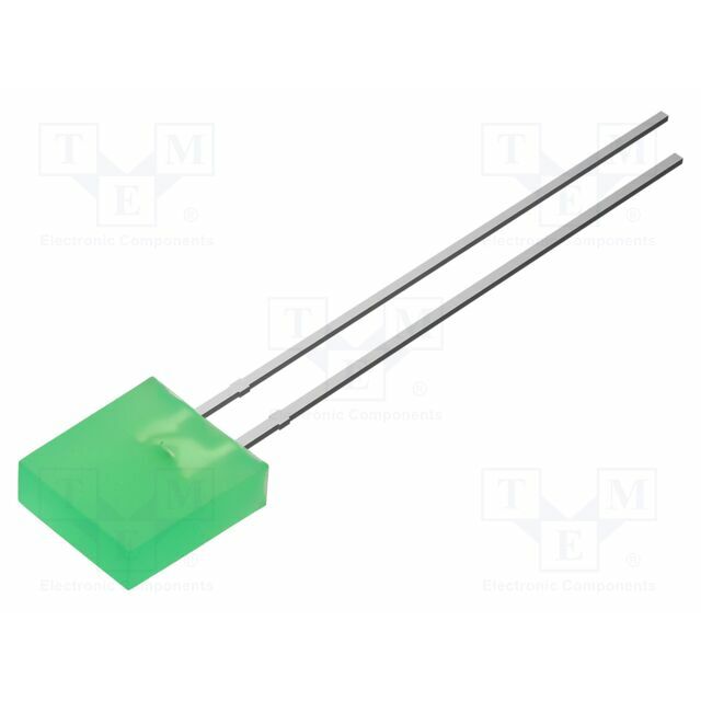 BIVAR LED; green; 2x7mm; 8mcd; 120°
