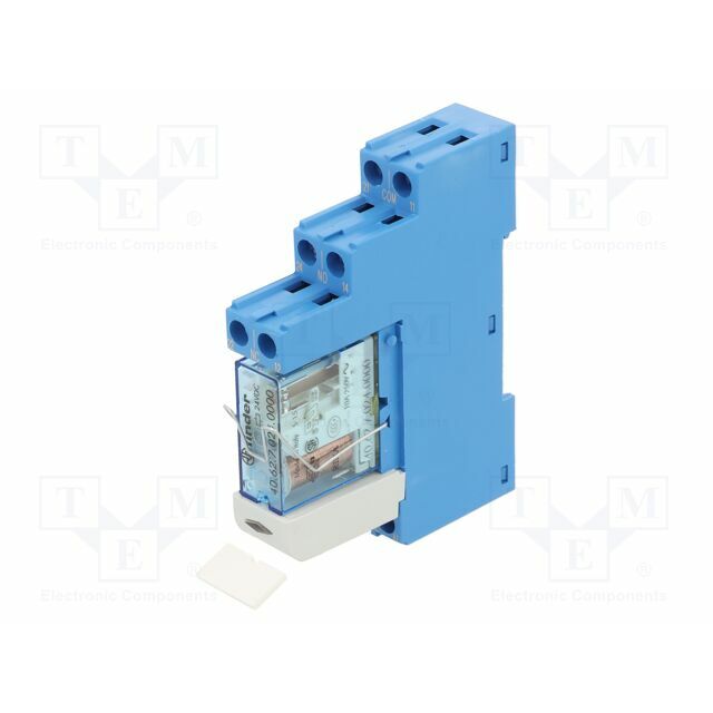 FINDER Relay: interface; Ucoil: 24VDC; DPDT