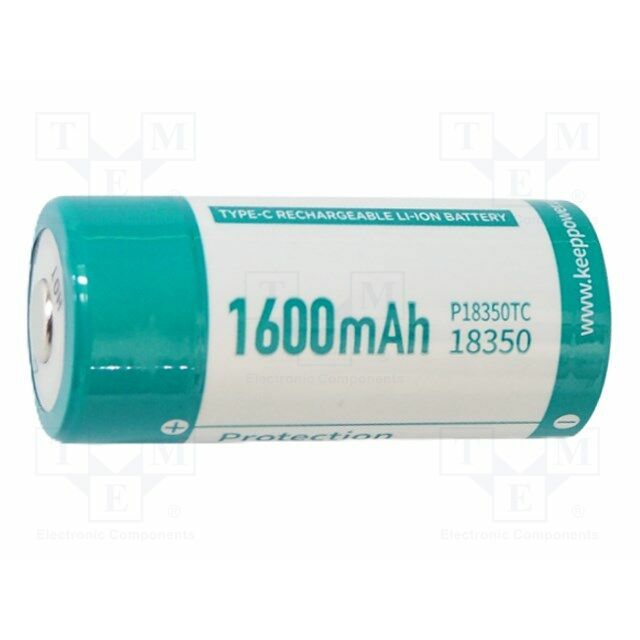 KEEPPOWER Re-battery: Li-Ion; 18350; 1500mAh; 3