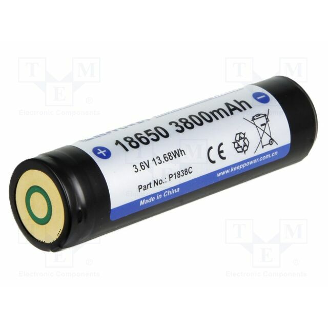 KEEPPOWER Re-battery: Li-Ion; 18650; 3800mAh; 3