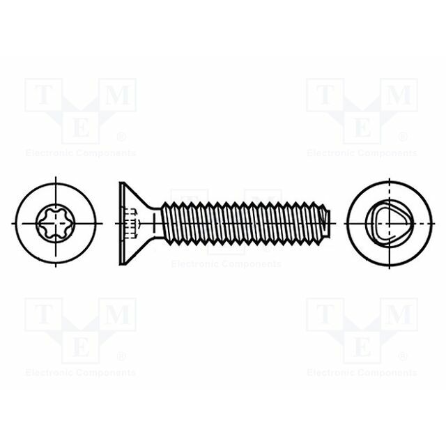 BOSSARD Screw; 4x25; Head: countersunk; Torx®