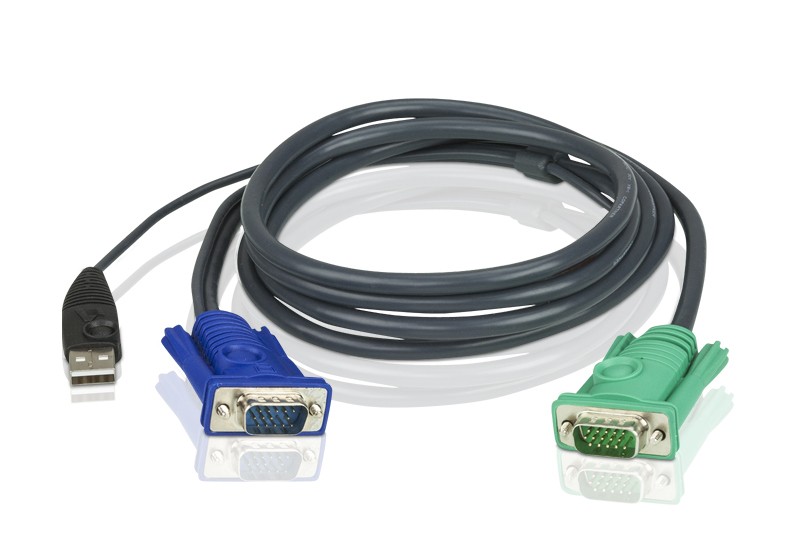 Aten 2L-5201U KVM-Kabel VGA USB, schwarz