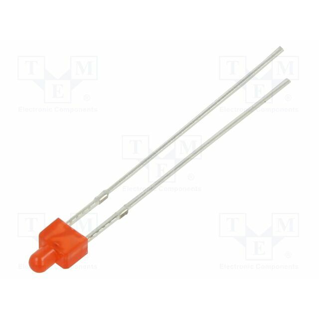 OPTOSUPPLY LED; red; 2mm; 30÷45mcd; 120°