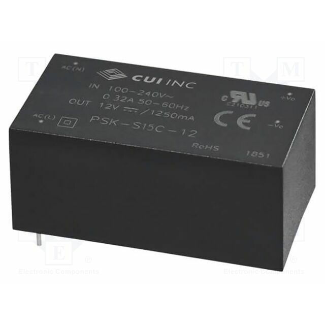 Converter: AC/DC; 15W; Uin: 85÷264VAC; Iout: