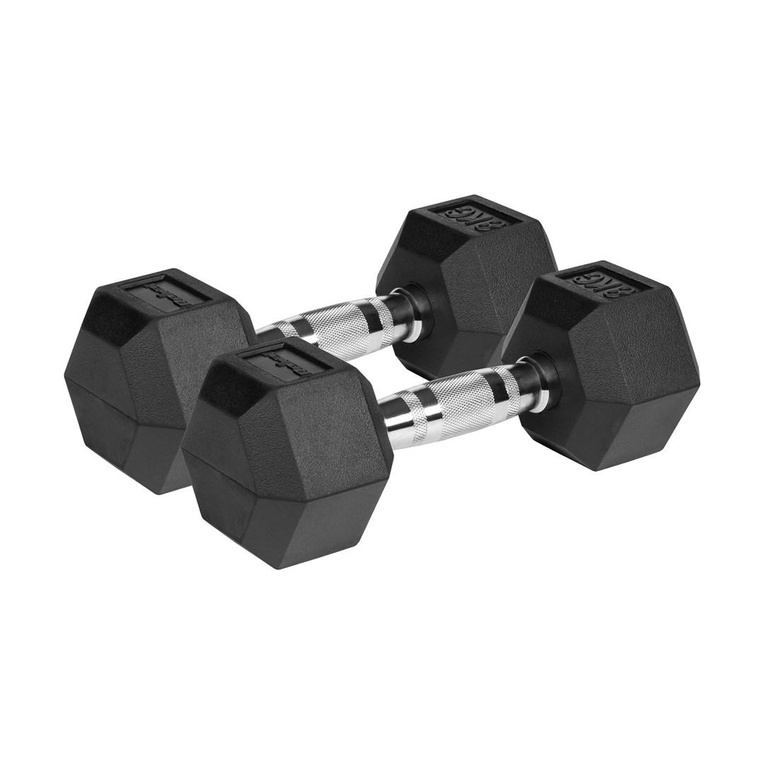 REBEL ACTIVE Rubber-coated cast iron dumbbells