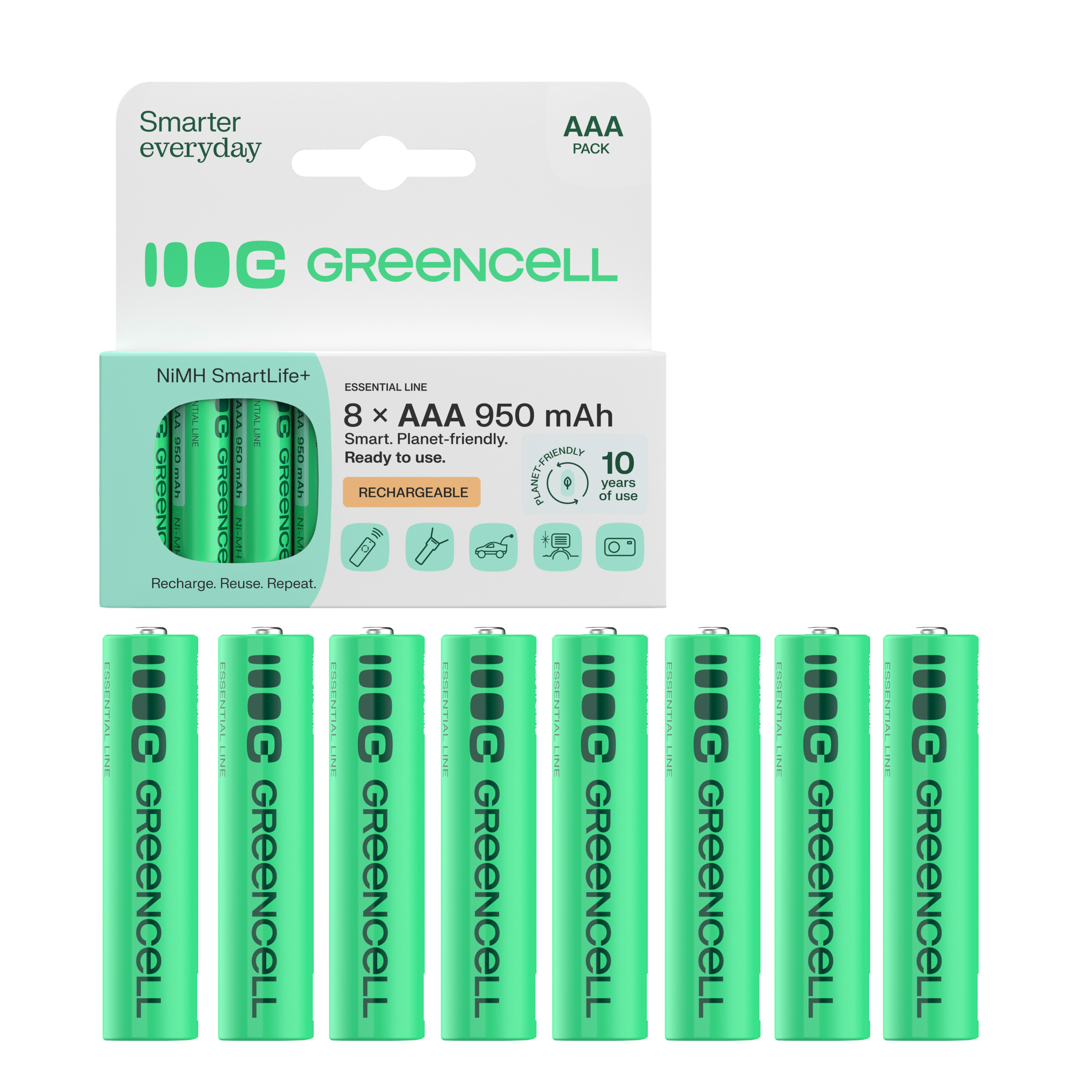Green Cell 8x AAA HR03 950mAh