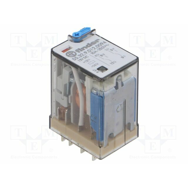FINDER Relay: electromagnetic; 12VDC; DPDT; Icontacts