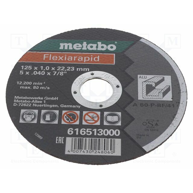 METABO Cutting wheel; Ø: 125mm; Disc