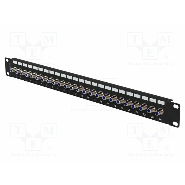 LANBERG Patch panel; RACK; black; F