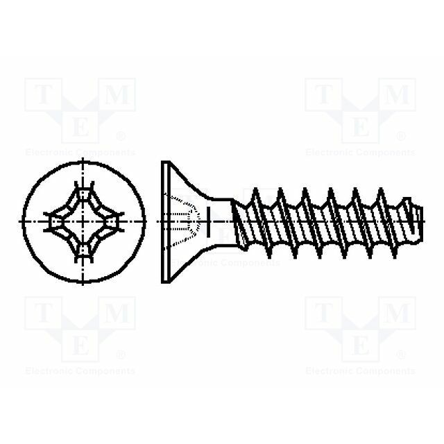 BOSSARD Screw; for plastic; 3.5x8