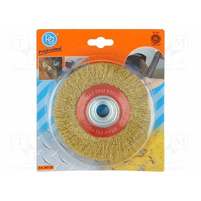 PG PROFESSIONAL Wheel brush; 120mm; brass