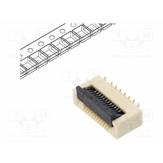 GCT Connector: FFC/FPC; gold-plated; SMT; 0