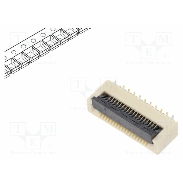 GCT Connector: FFC/FPC; gold-plated; SMT; 0