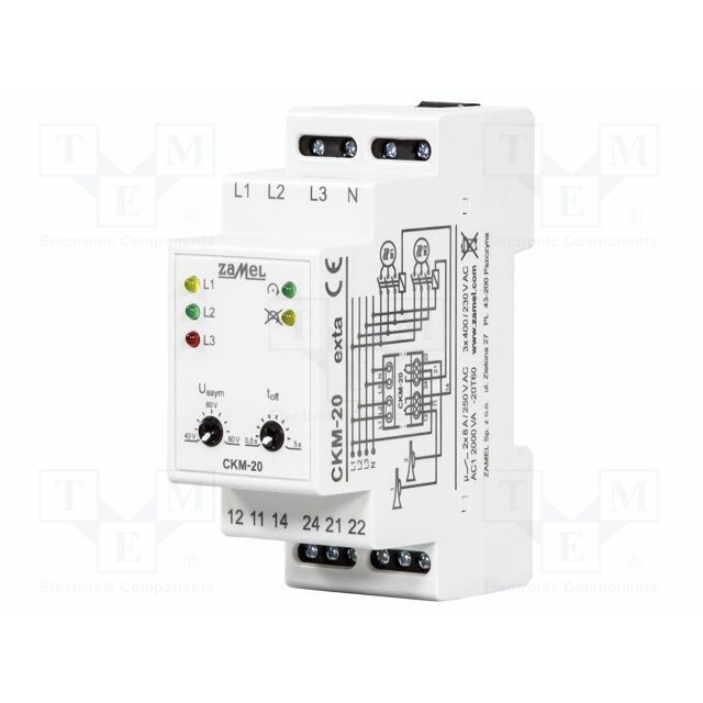 ZAMEL Voltage monitoring relay; for DIN