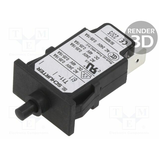 SCHURTER Circuit breaker; Urated: 240VAC; 48VDC