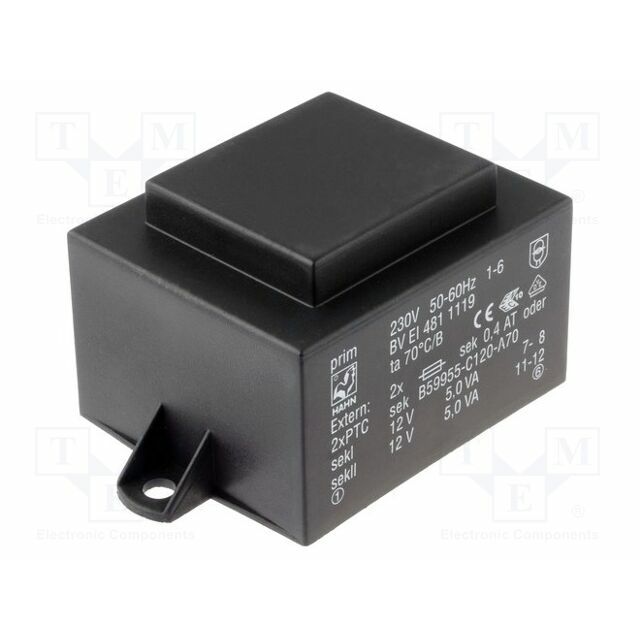 HAHN Transformer: encapsulated; 10VA; 230VAC; 24V
