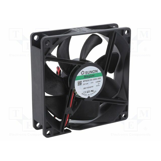 SUNON Fan: DC; 92x92x25mm; axial; 12VDC