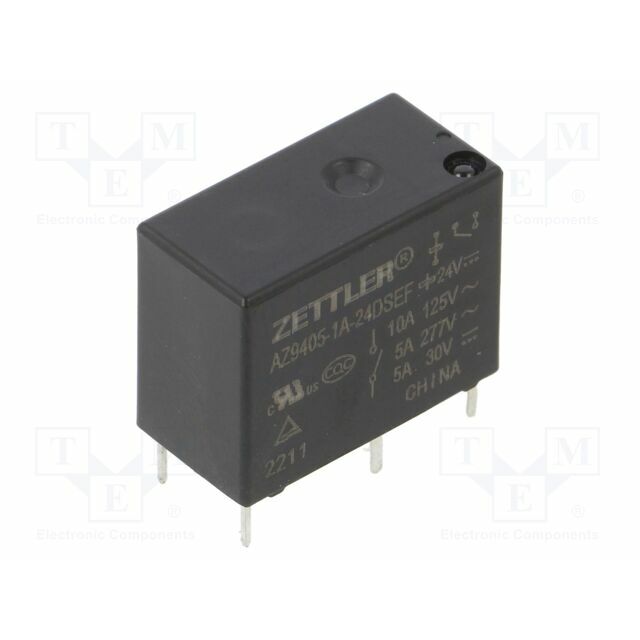 ZETTLER Relay: electromagnetic; Ucoil: 24VDC; SPST-NO