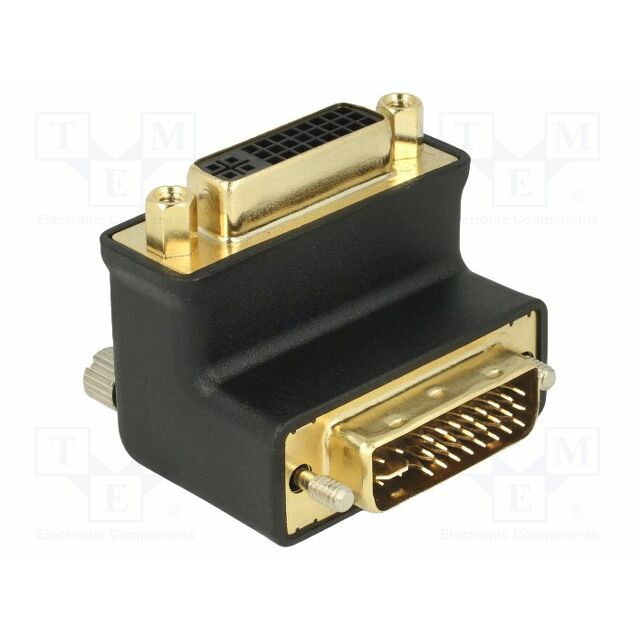 Adapter; DVI-D (24+5) plug 90° up/down