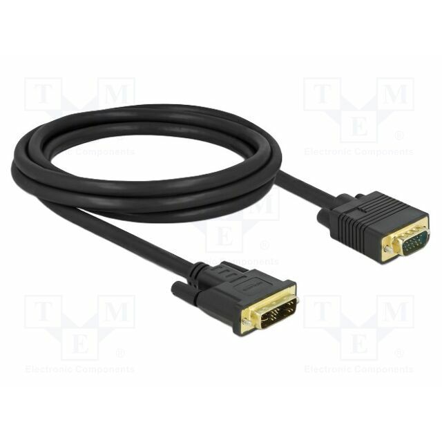 Cable; DVI-A (12+5) plug,VGA male