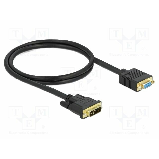 Cable; DVI-A (12+5) plug,VGA female