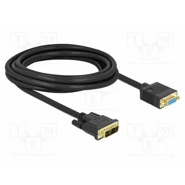 Cable; DVI-A (12+5) plug,VGA female