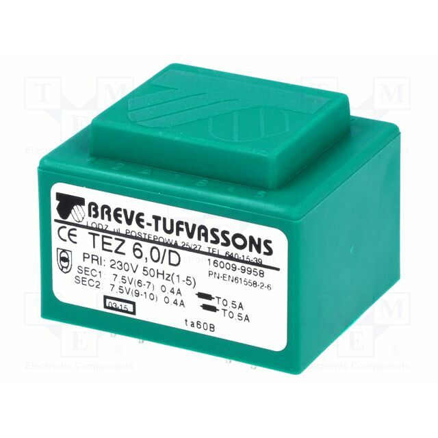 BREVE TUFVASSONS Transformer: encapsulated; 6VA; 230VAC